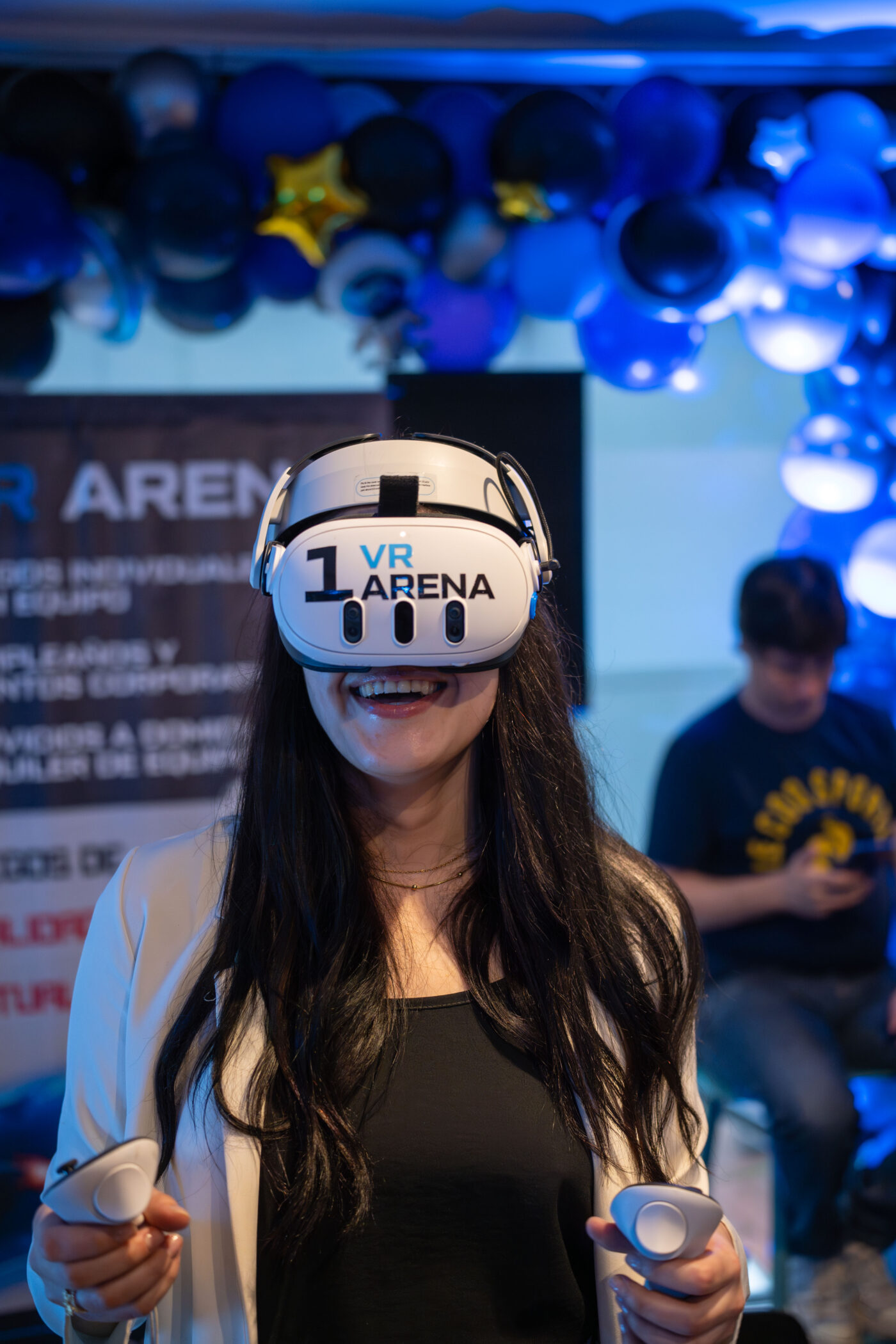 A virtual reality experience at an event