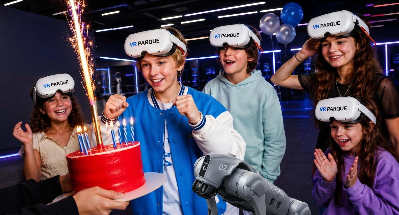 Jugadores compartiendo una experiencia de realidad virtual en VR Parque